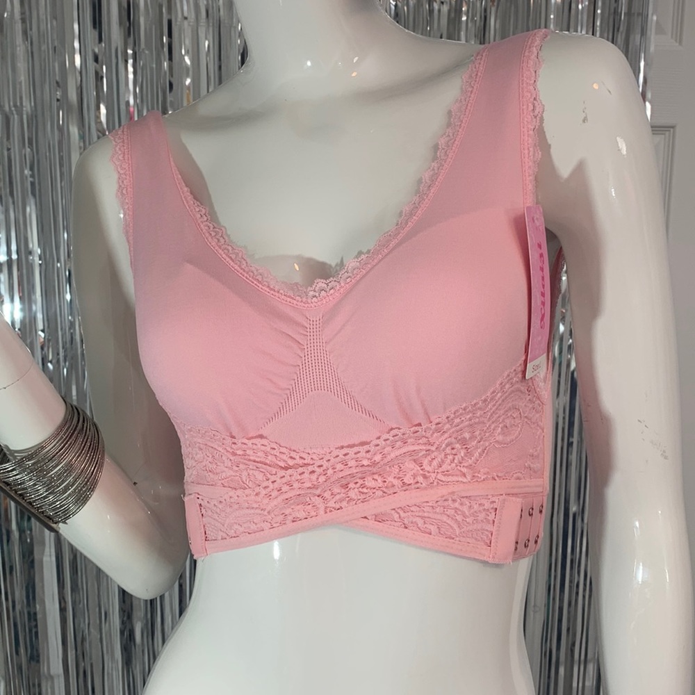 Pink Lace Sports Bra